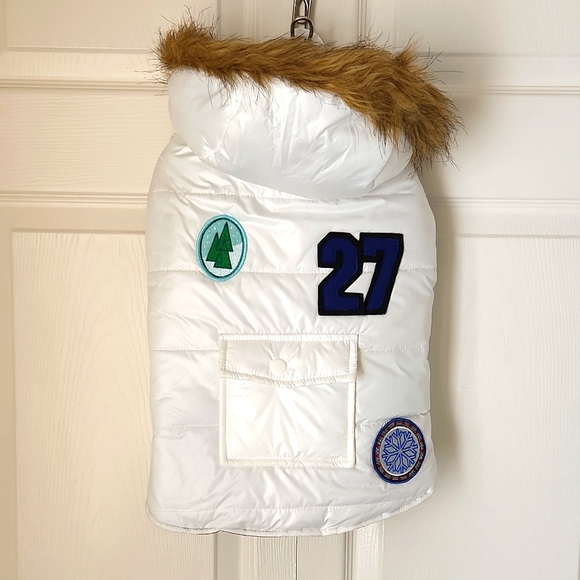 Old Navy Other - OLD NAVY Supply Co. Hooded Puffer Dog Coat White L NWOT
